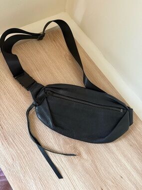 Aimee Kestenberg Black Leather Crossbody Sling/Belt Bag